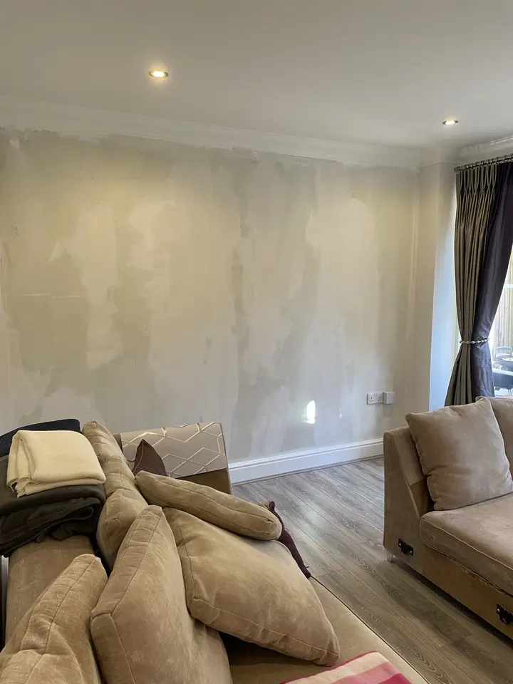 Finished bedroom wall and detailing from a Palmers Green redecoration